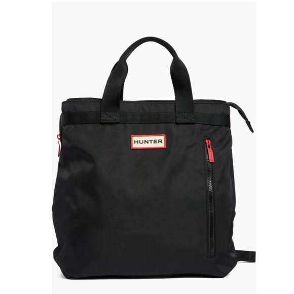 Hunter Handbags - Hunter Black Hybridz-007 Backpack Tote with Padded Straps & Zip Pocket New